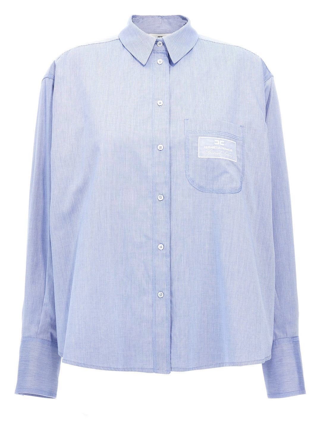 Logo Embroidery Chevron Shirt Shirt, Blouse Light Blue