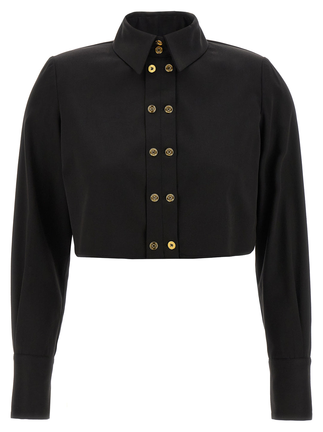 Elisabetta Franchi Cropped Shirt Shirt and Blouse - Black | 258215d9f213125a0a38d1aa4989037f10bd5c88
