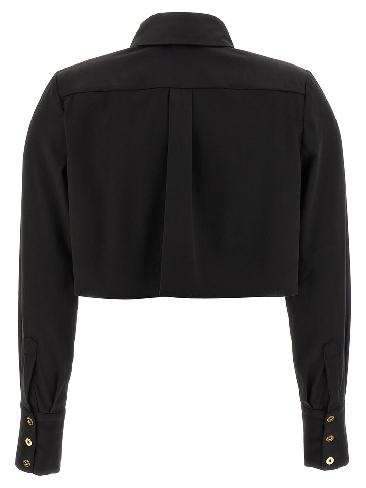 Elisabetta Franchi Cropped Shirt Shirt and Blouse - Black | 3b6ff07ba0fcda125a76484d1a5956a7be3c9b49