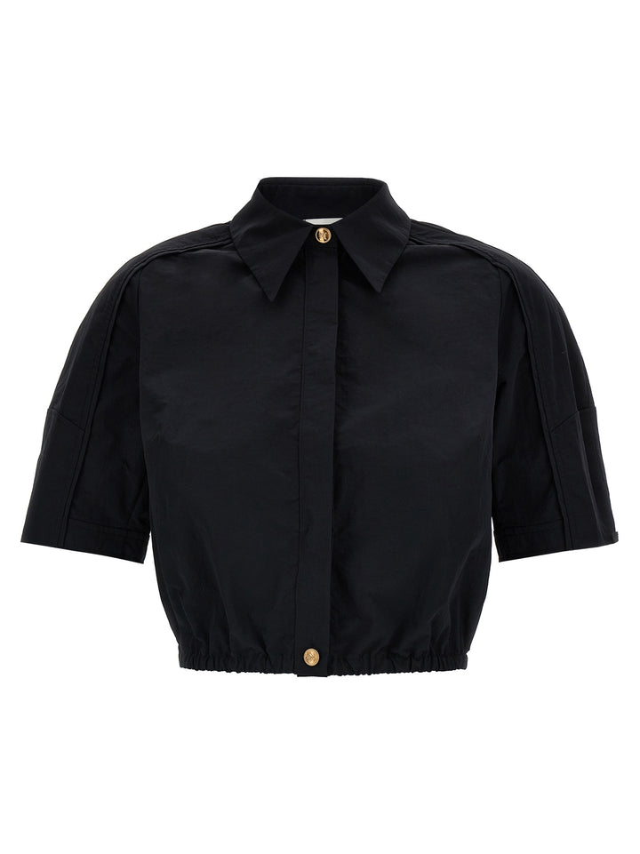 Cropped Shirt Shirt, Blouse Black