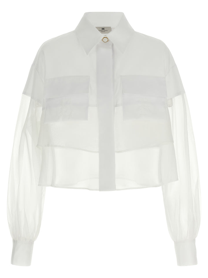 Elisabetta Franchi Organza Shirt Shirt and Blouse - White | a49373cc17bd72738dcf19761c6b72046488b85e