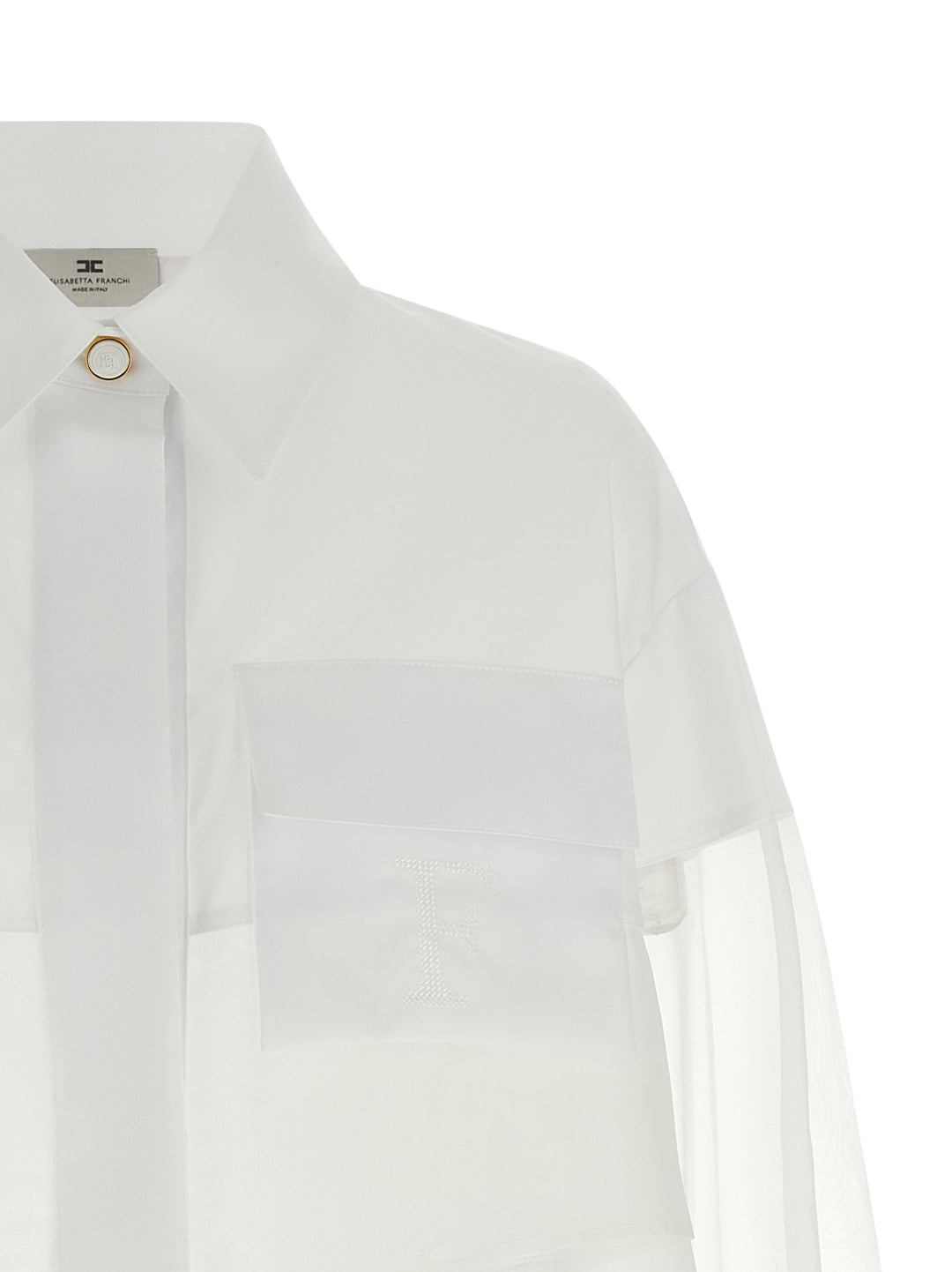Elisabetta Franchi Organza Shirt Shirt and Blouse - White | 185590ad83c3bb183c0402d21e9956708a1187fb