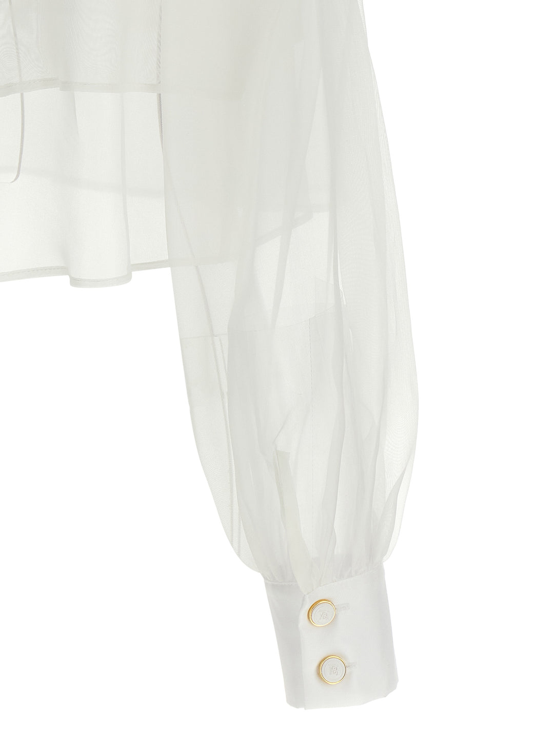 Elisabetta Franchi Organza Shirt Shirt and Blouse - White | 44b49f127740ec69654745152d058b215f5a1f65