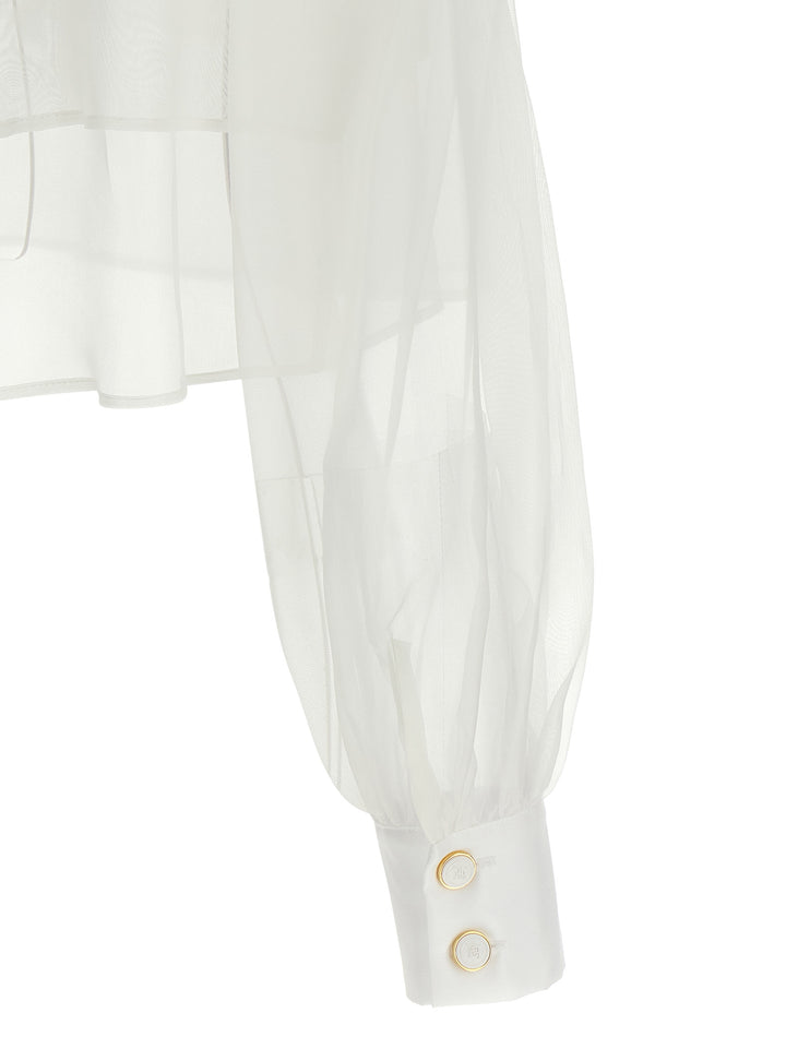 Elisabetta Franchi Organza Shirt Shirt and Blouse - White | 44b49f127740ec69654745152d058b215f5a1f65