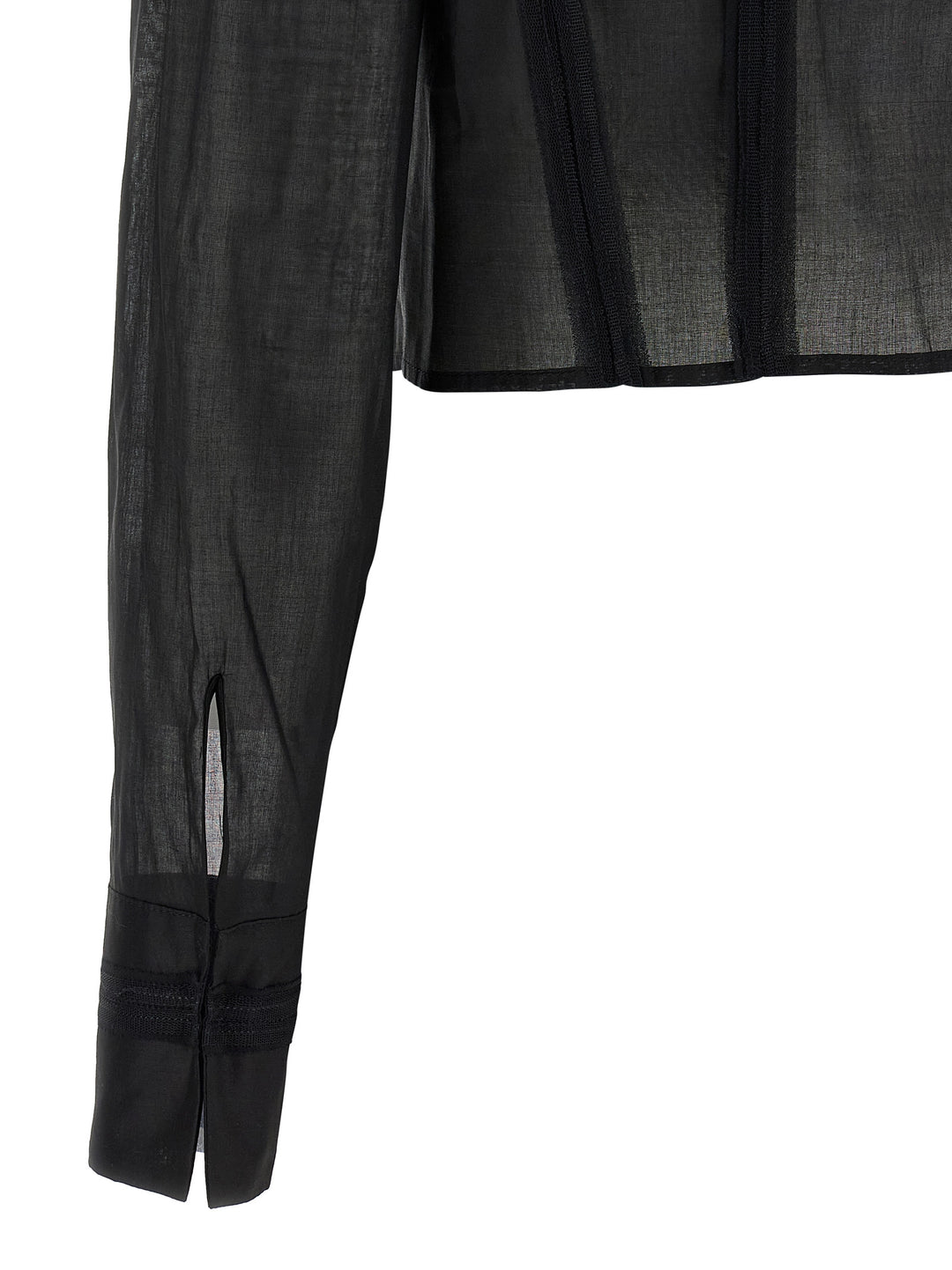 Elisabetta Franchi Logo Embroidery Maxi Crop Shirt Shirt and Blouse - Black | d43367bd7f57e1921ff725526584897dc0862c92