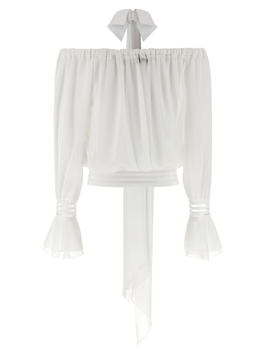 Elisabetta Franchi Shirt Collar Blouse Shirt and Blouse - White | 735333ef587e04e1ef49207294a072854d36d2b5