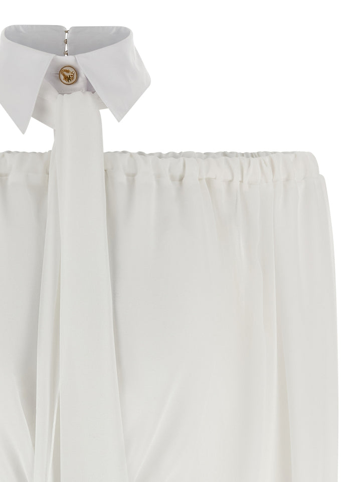 Elisabetta Franchi Shirt Collar Blouse Shirt and Blouse - White | 70e17abb8f059eea8c7d39a2ae0e7d53aab1774d