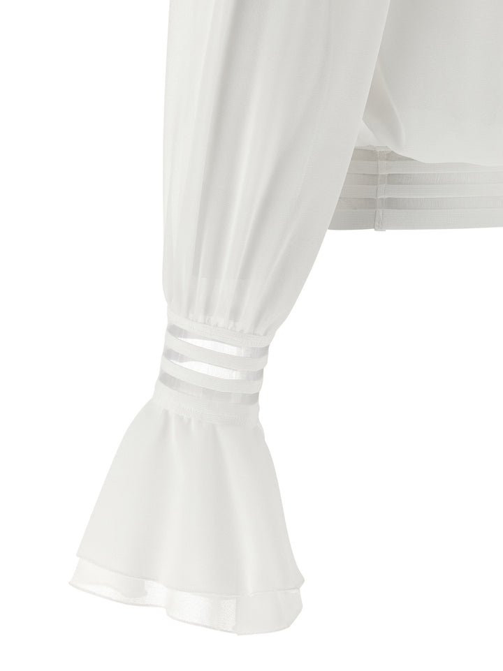 Elisabetta Franchi Shirt Collar Blouse Shirt and Blouse - White | 38faa443df20ab6c277a4367a156312b0573e4b2