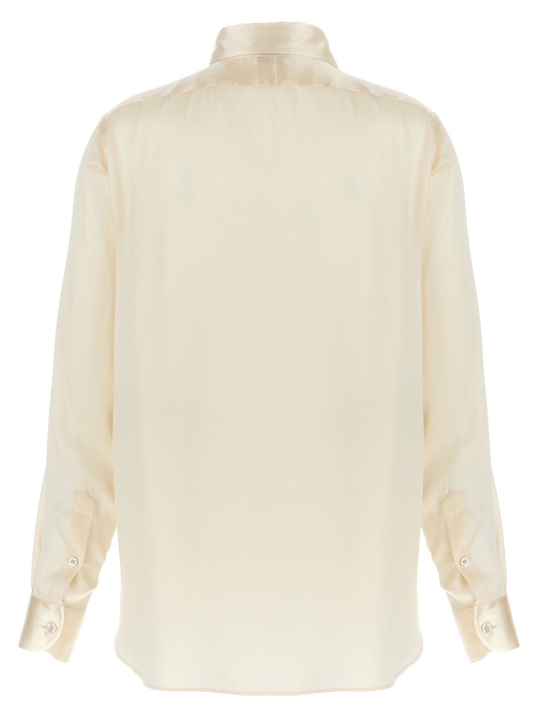 Pleated Plastron Shirt Shirt, Blouse White