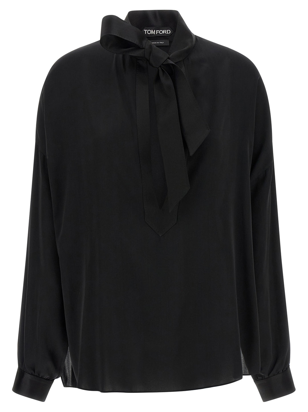 Tom Ford Lavallière Neck Blouse Shirt and Blouse - Black | f3e5a98fd0c60ef3629f75167633ff1305d2d5a9