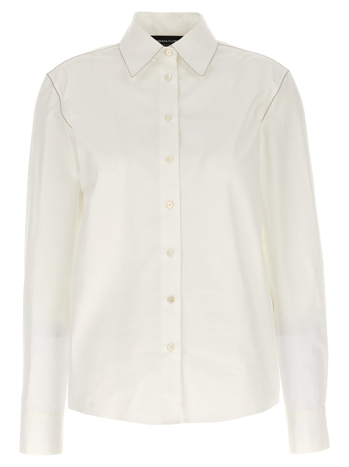 Rhinestone Detail Shirt Shirt, Blouse White