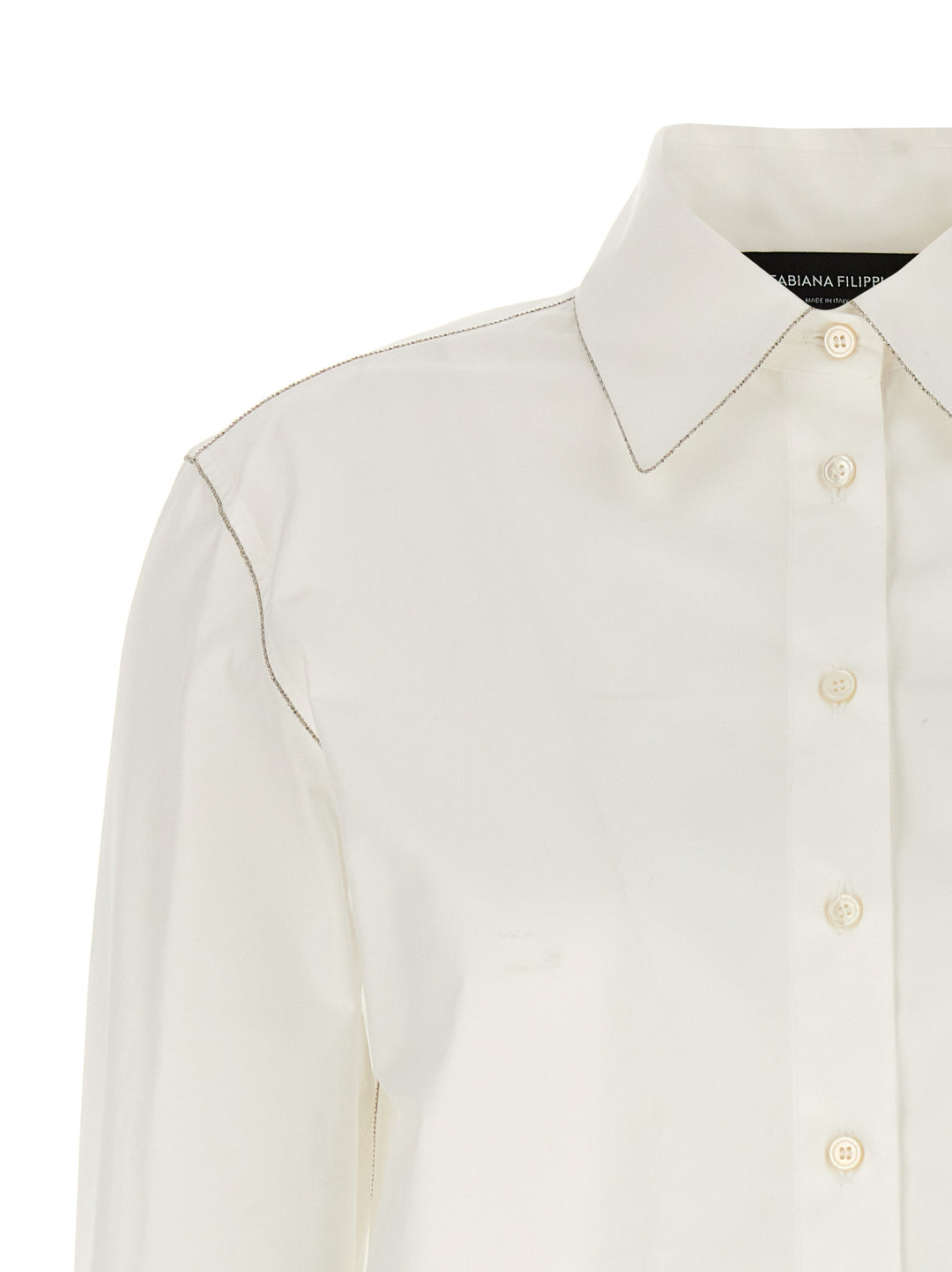 Rhinestone Detail Shirt Shirt, Blouse White