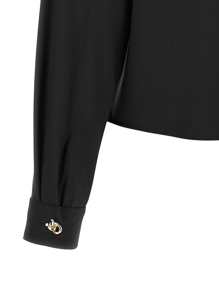Fabiana Filippi Knot Shirt Shirt and Blouse - Black | 97b00242bd0ab900757e8f211445f3b375353079