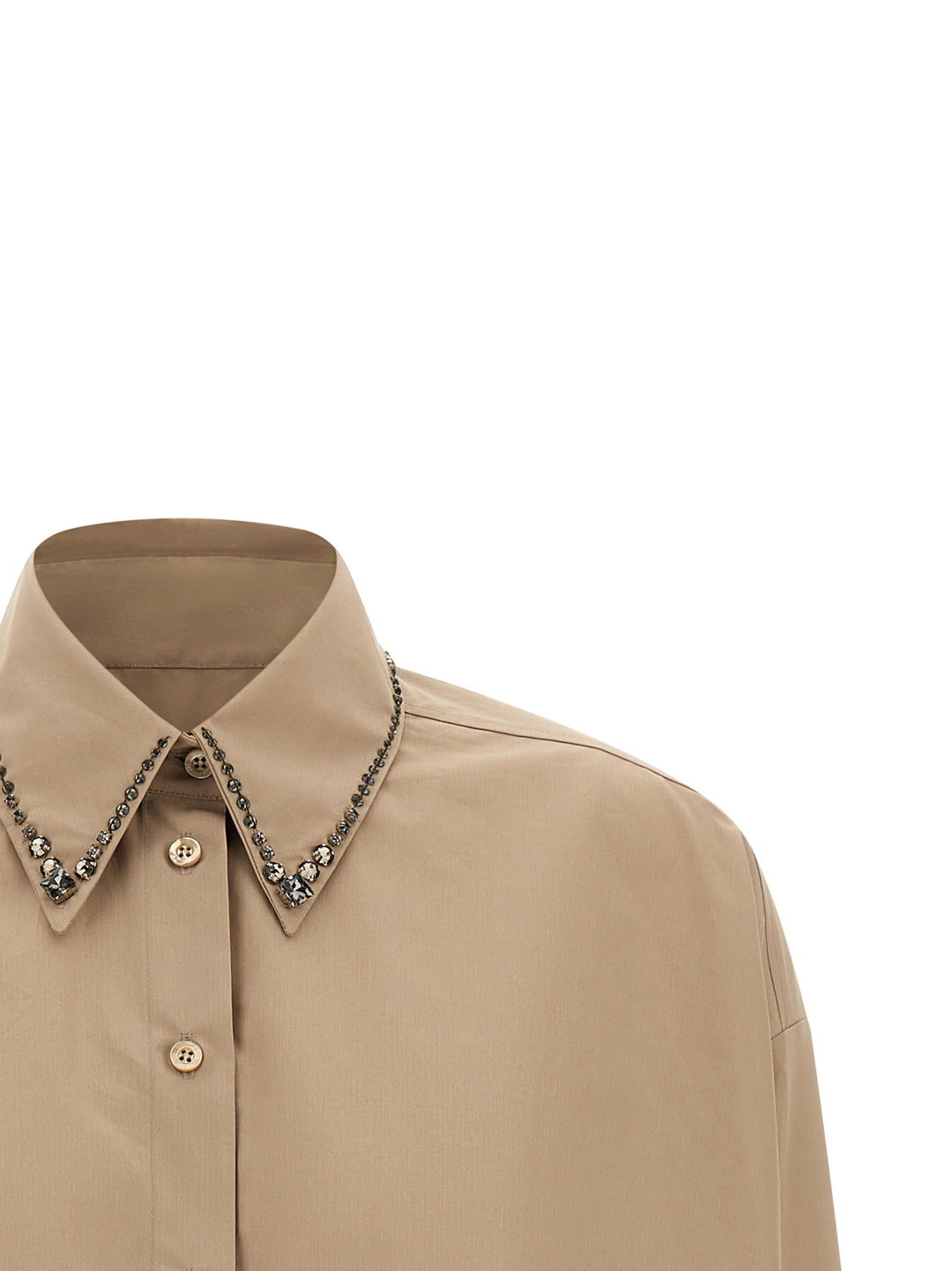 Fabiana Filippi Cropped Shirt Shirt and Blouse - Beige | a93f38e68d65c492a8419a44adf92624edd629ad