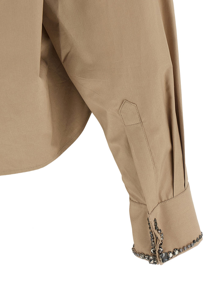 Fabiana Filippi Cropped Shirt Shirt and Blouse - Beige | 9c7b883729ef95e49b8818a0300e650849c1be15
