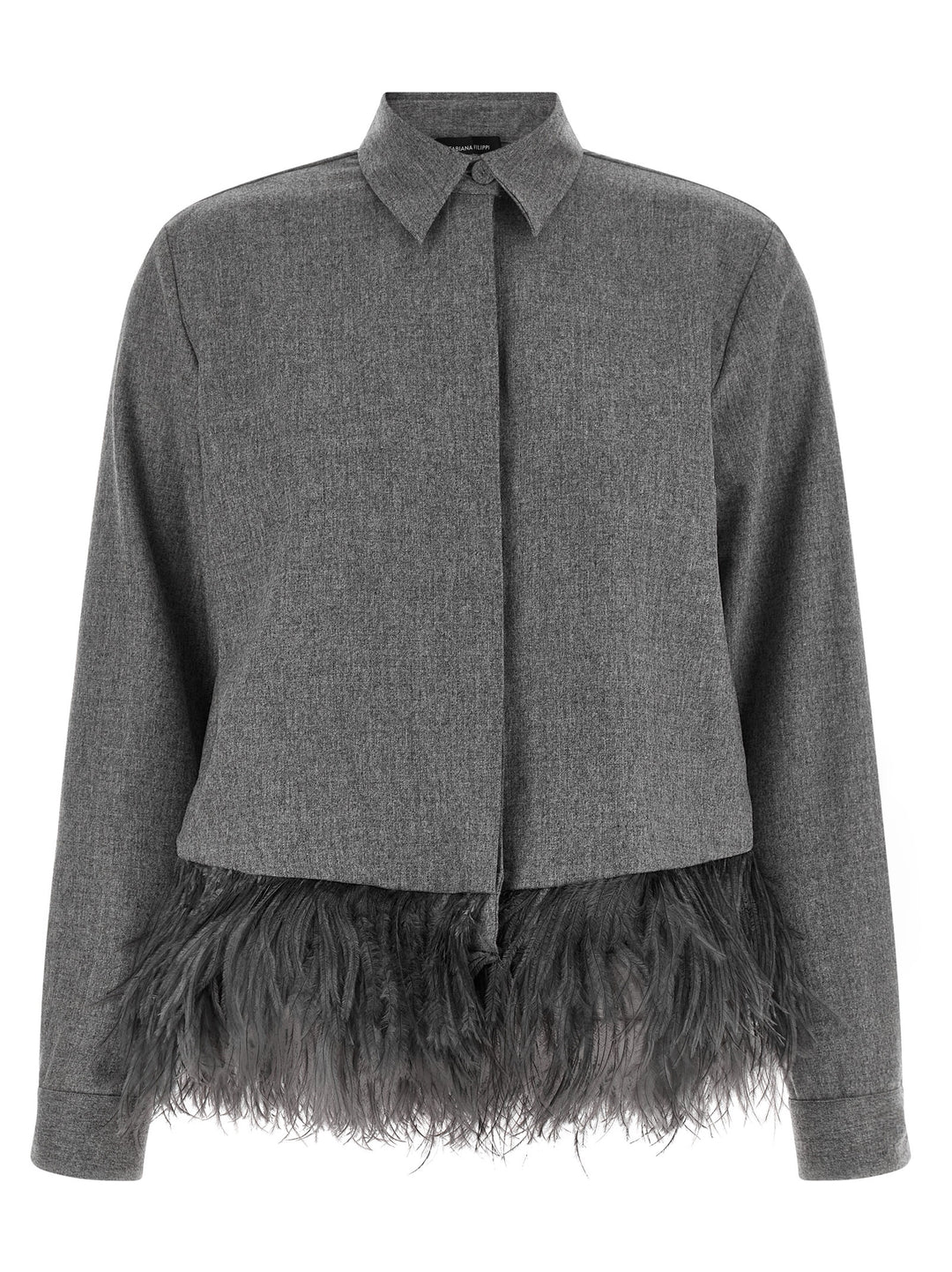 Fabiana Filippi Feather Shirt Shirt and Blouse - Gray | 9aba79dfebec049c8b8ae57231efca60b912e5f0