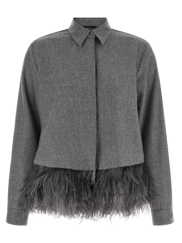 Feather Shirt Shirt And Blouse Gray
