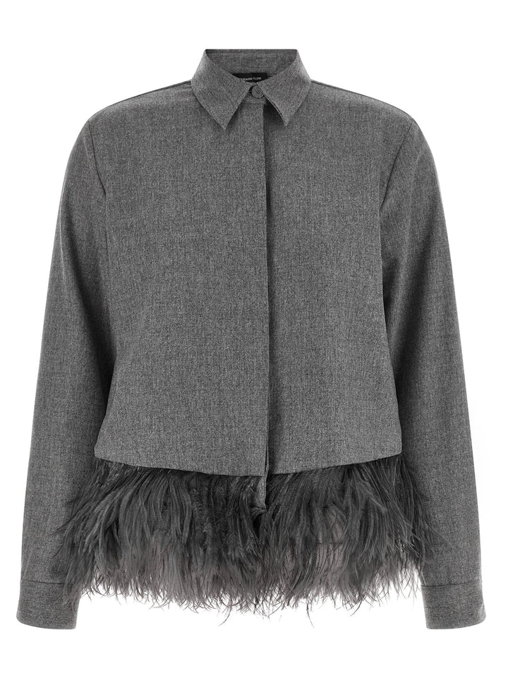 Fabiana Filippi Feather Shirt Shirt and Blouse - Gray | 9aba79dfebec049c8b8ae57231efca60b912e5f0