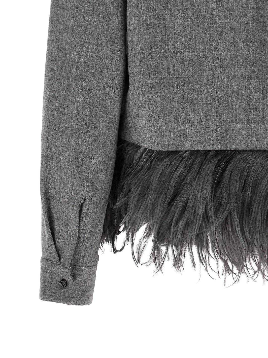 Fabiana Filippi Feather Shirt Shirt and Blouse - Gray | fbd1c8115a9d9114673852743df499c101ee8c06