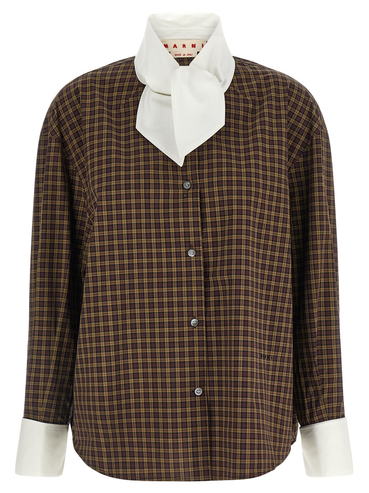 Marni Scarf Collar Shirt Shirt and Blouse - Brown | 50f6b83b2f1b0d5baf55b68aa0e5031e58d2c071