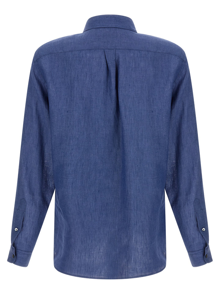 Riviera Project Linen Shirt Shirt and Blouse - Blue | e35ca534f86a47ff1028c694f4c8c35146ae84f1