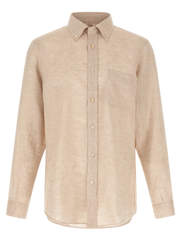 Linen Shirt Shirt And Blouse Beige