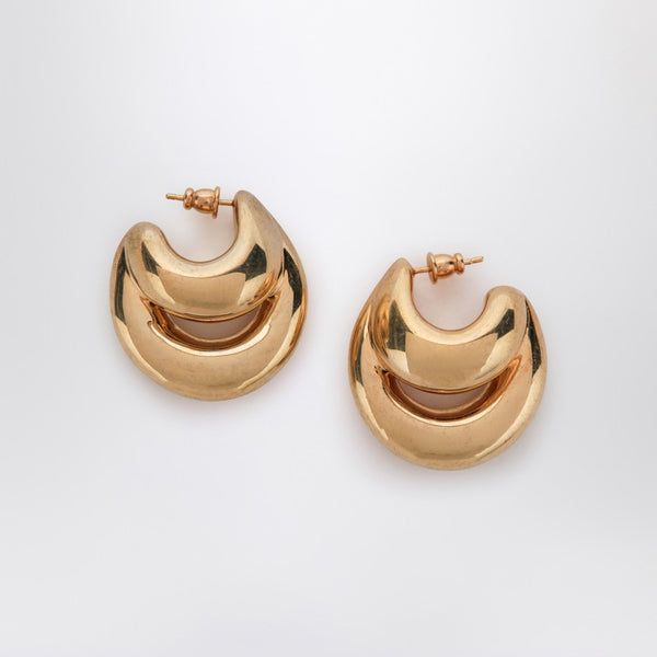Blow Up Huggies Earrings In Gold Tone