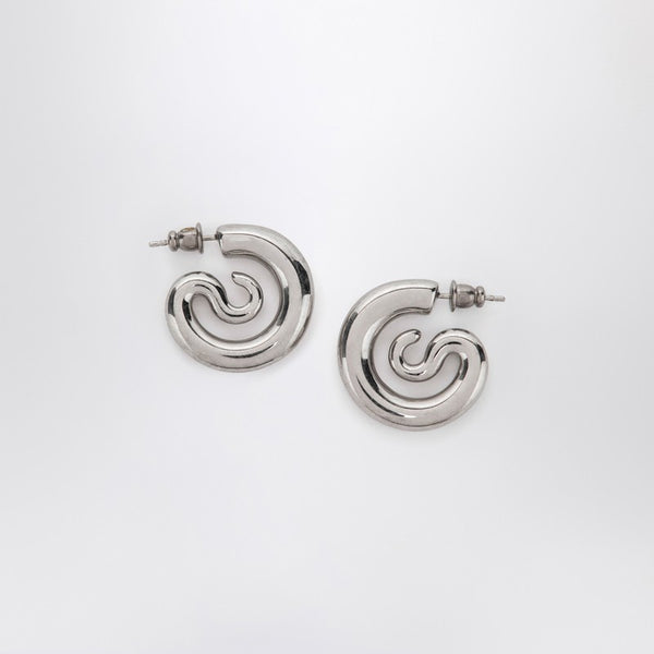 Serpent Hoops Extra Small Earrings In Silver Tone