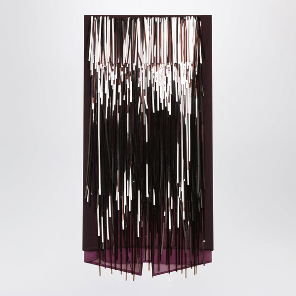 Brown Fringed Midi Skirt