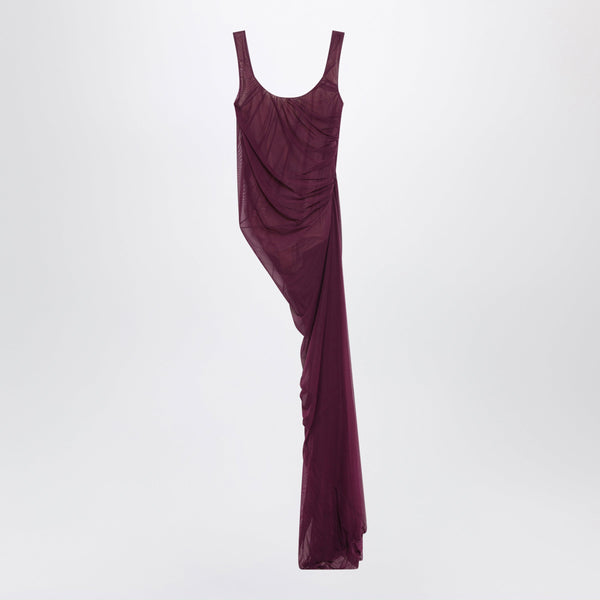 Plum Draped Long Dress