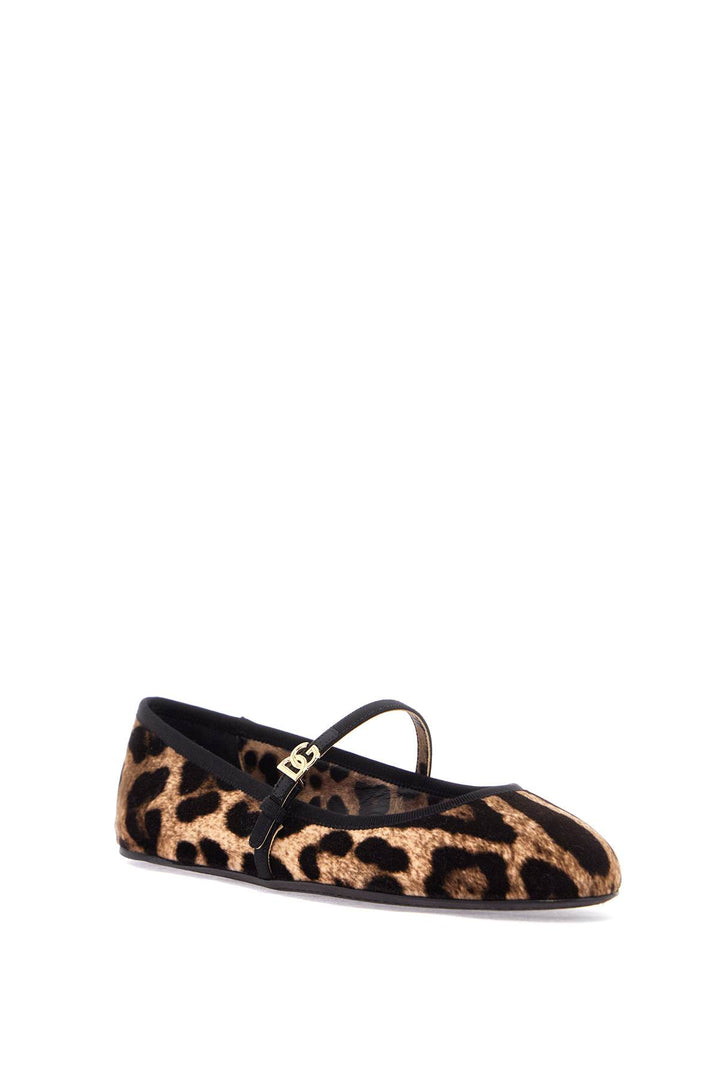 Multicolor Ballerinas In Cotton And Viscose With Leopard Print