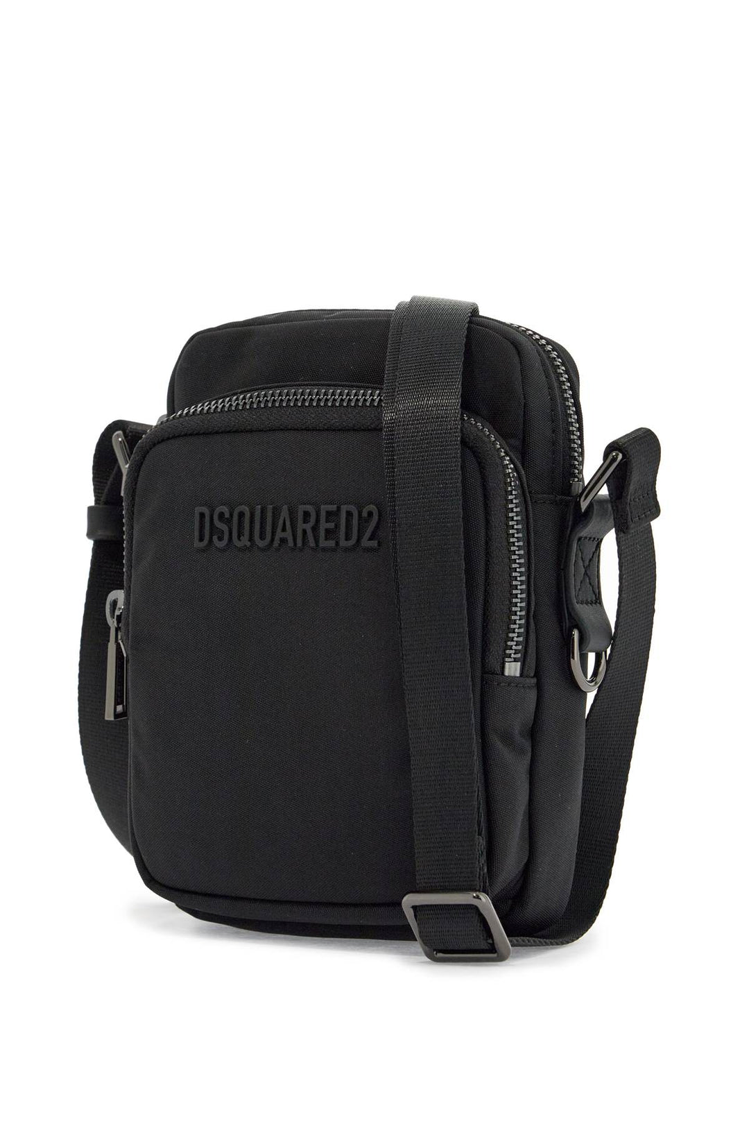 Black Minimalist Crossbody Bag In Polyamide