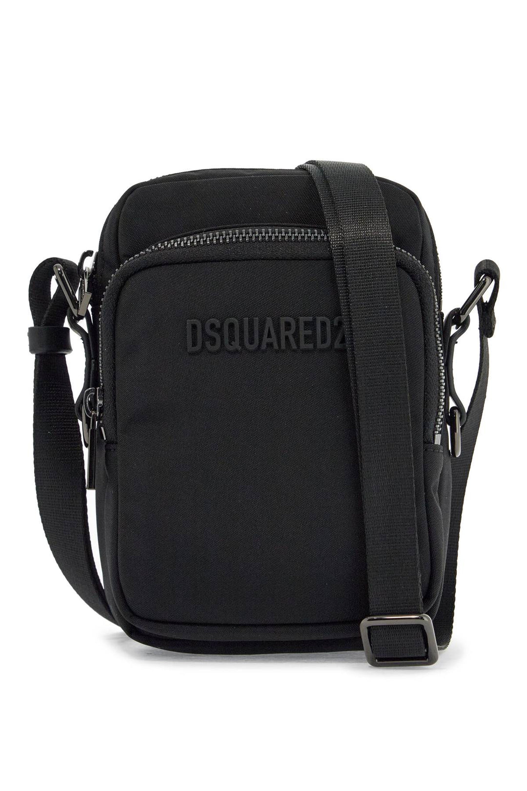 Black Minimalist Crossbody Bag In Polyamide