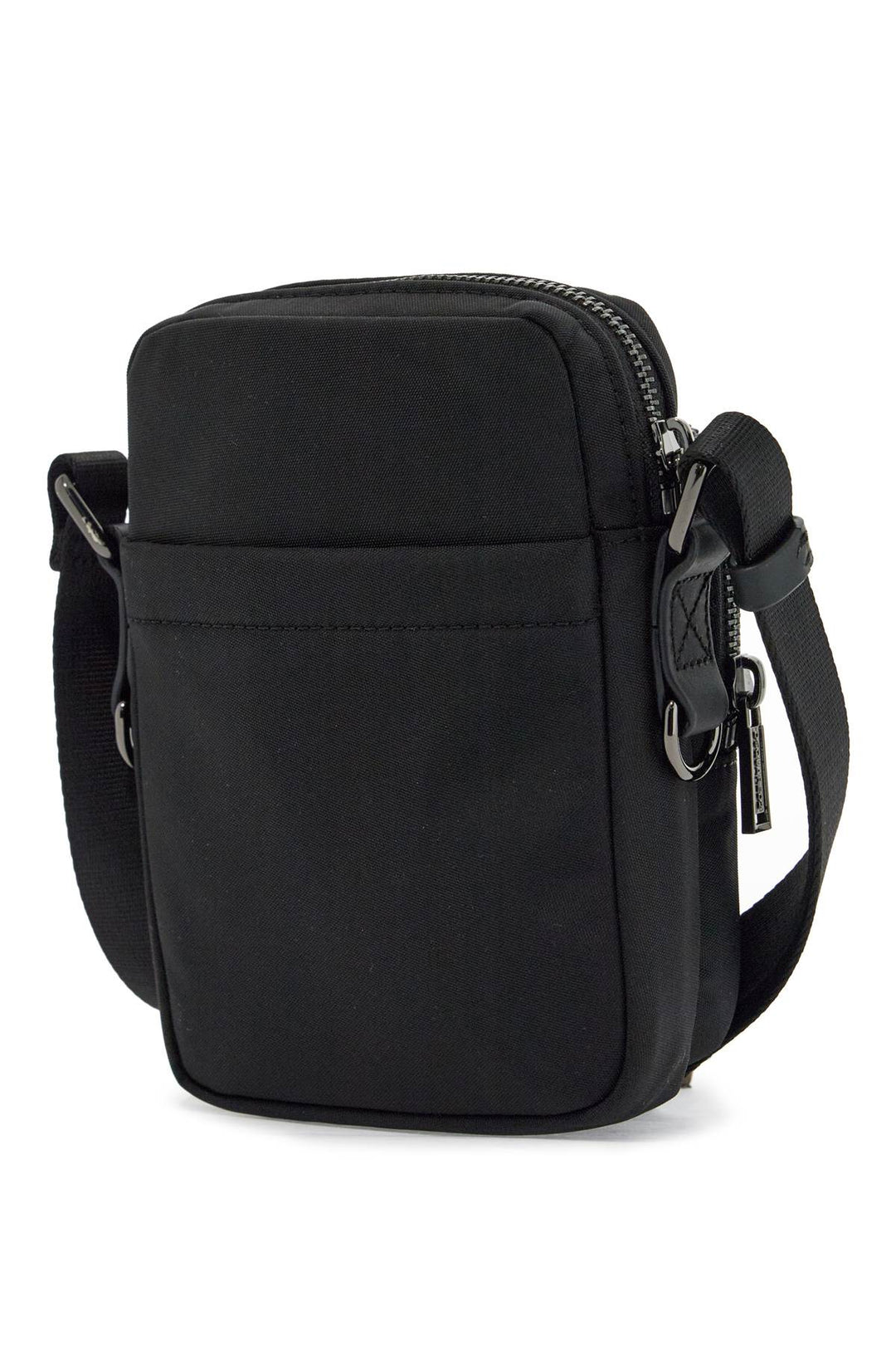 Black Minimalist Crossbody Bag In Polyamide