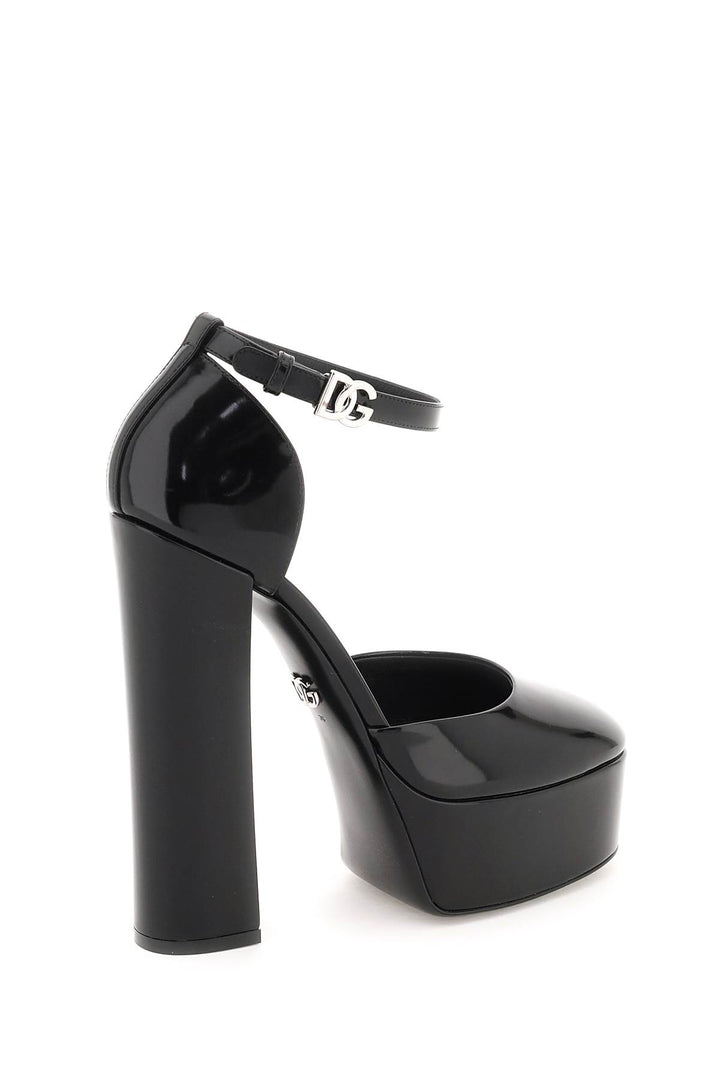 Polished Leather Platform Pumps