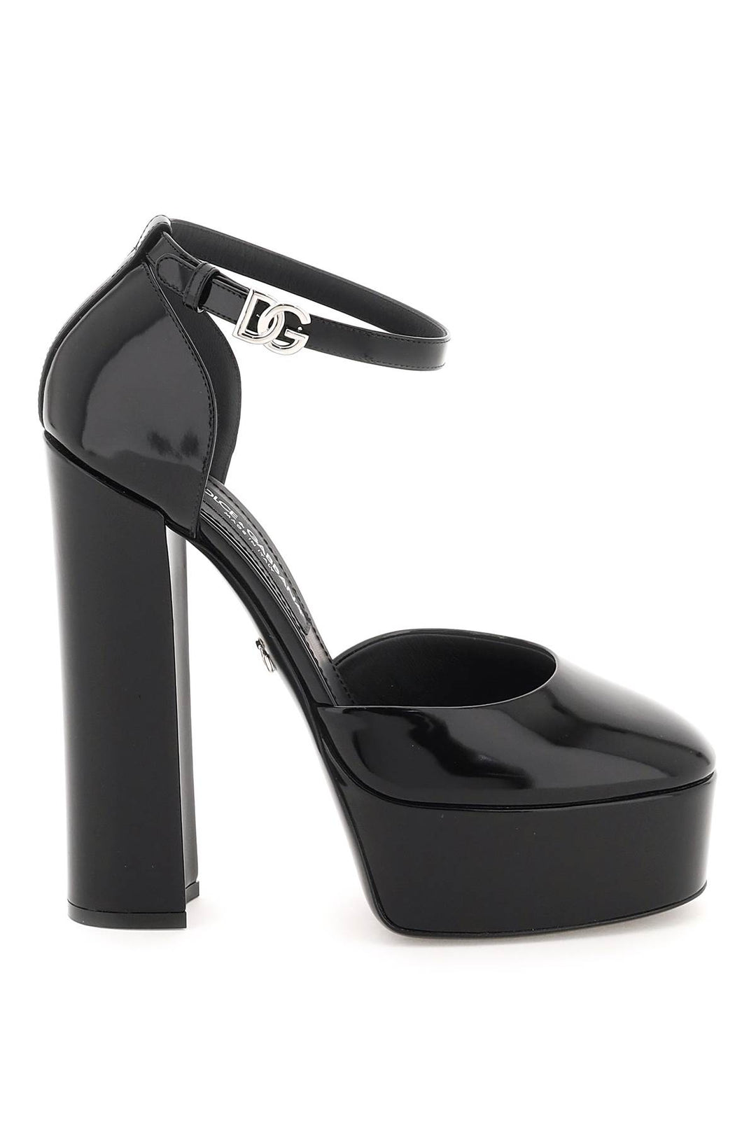 Polished Leather Platform Pumps