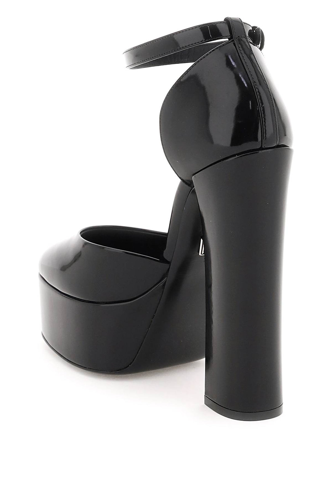 Polished Leather Platform Pumps