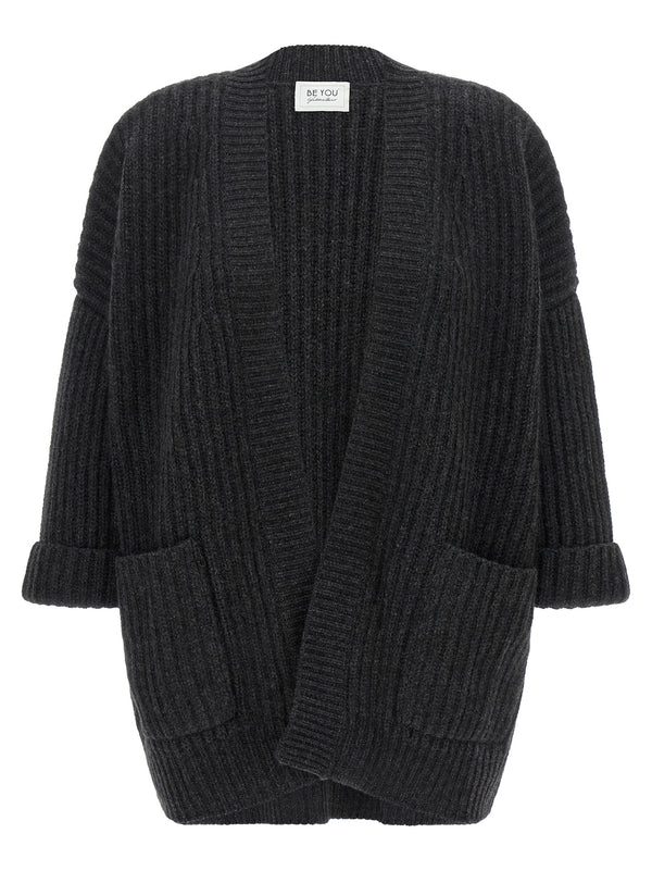 Ribbed Cardigan Gray