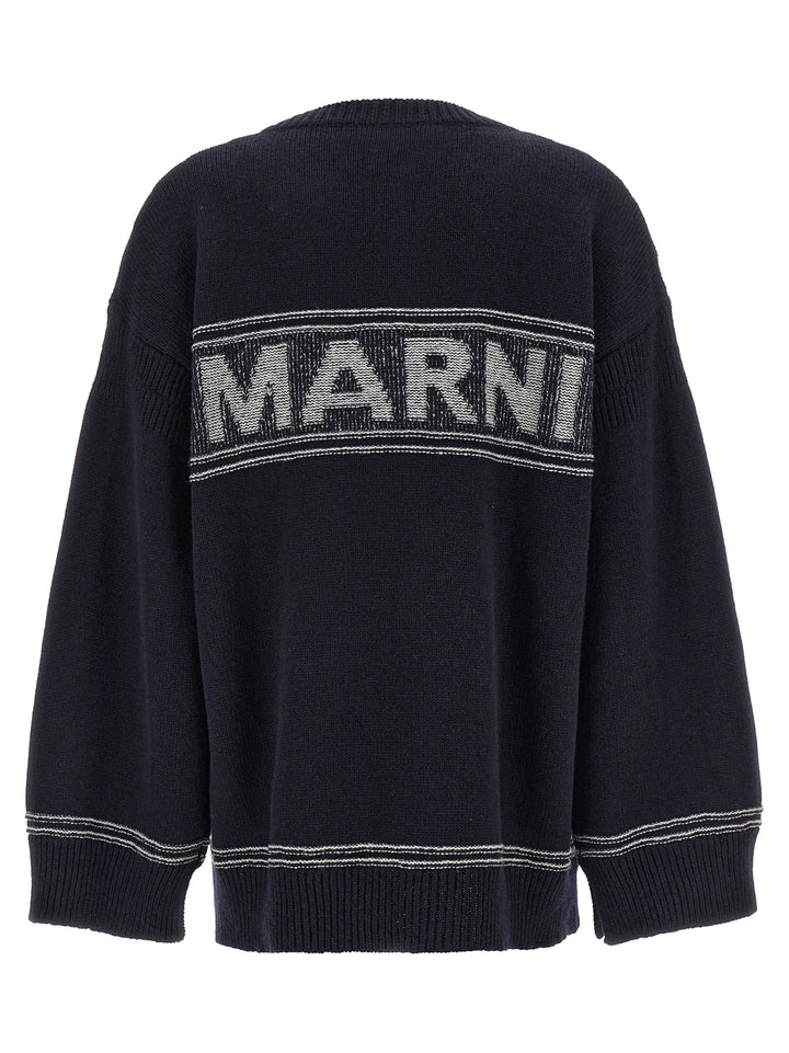 Logo Cardigan Sweater, Cardigans Blue