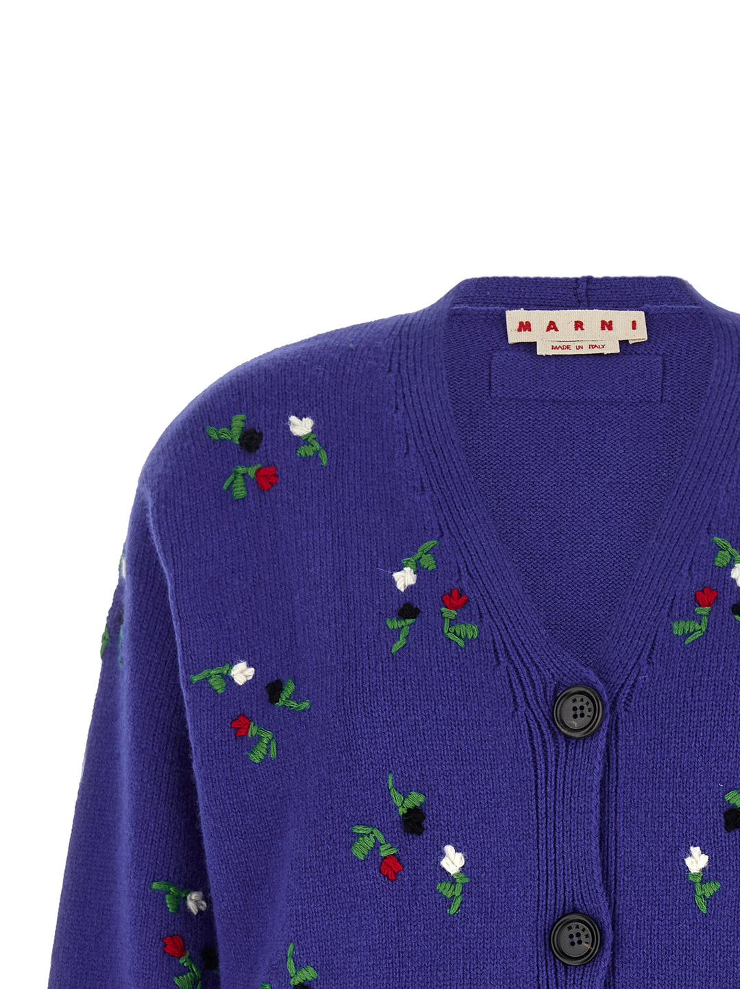 Marni Floral Embroidery Cardigan Sweaters and Cardigans - Blue | 460bde59df48f669ccb6993903ff89251636b8e8
