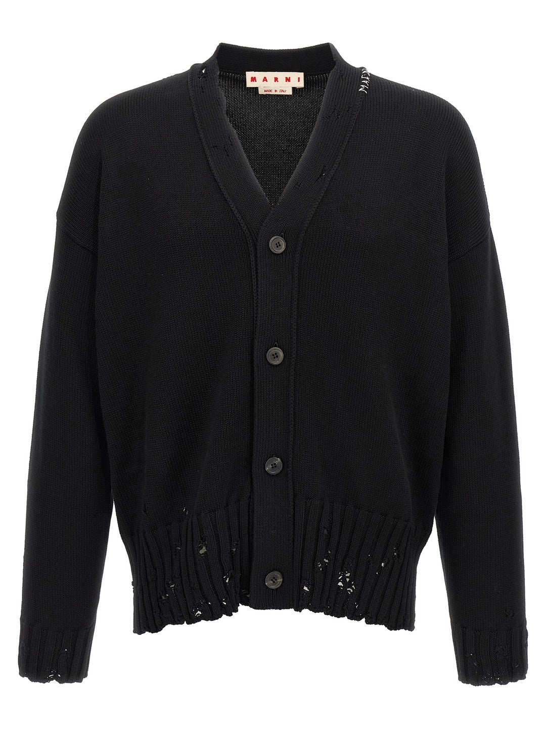 Marni Logo Embroidery Cardigan Sweaters and Cardigans - Black | 7fcbfab4839df17d3953297e7ac39662e578bbfd