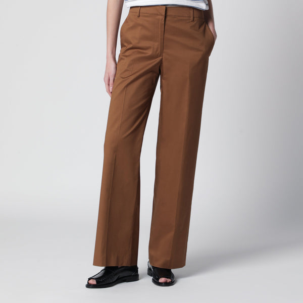 Francoise Beige Cotton-Blend Trousers