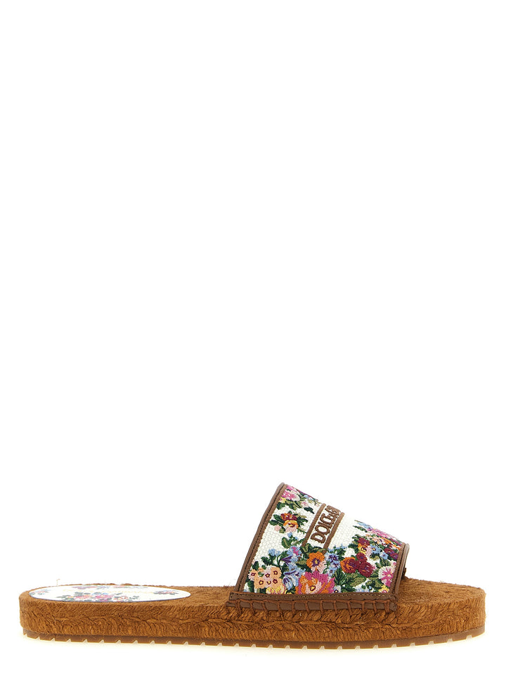 Dolce & Gabbana Cross-Stitch Espadrilles Sandals - Multicolor | 362c7501a7d44f26cd9d5e6ba762104403239e65