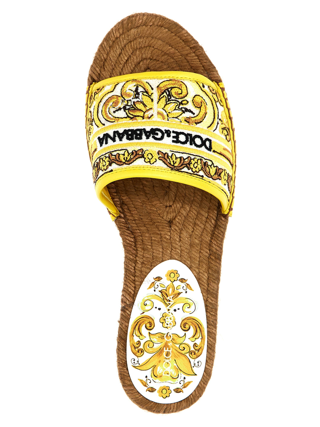 Embroidery Espadrilles Sandals Yellow