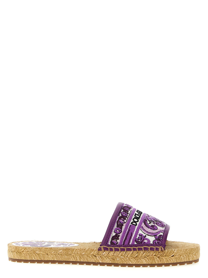 Dolce & Gabbana Embroidery Espadrilles Sandals - Purple | 72bbf4e634910174d59be606766baac708931654