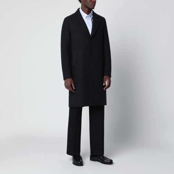 Anthracite Grey Single-Breasted Wool Coat
