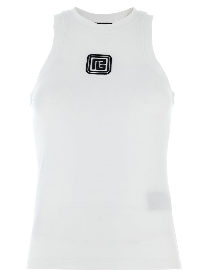 Logo Embroidery Tank Top Tops White/Black