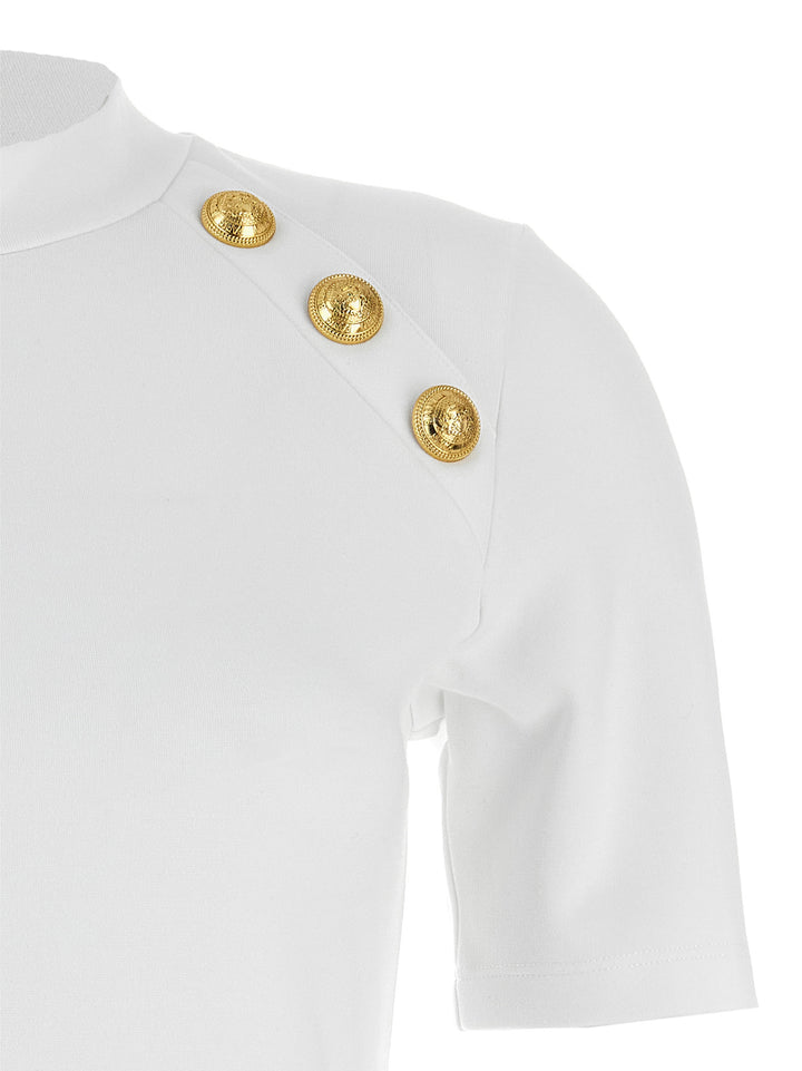 Logo Buttons T-Shirt White