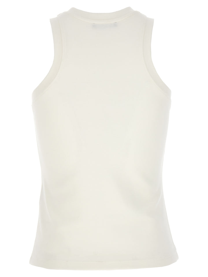 Logo Embroidery Tank Top Tops White