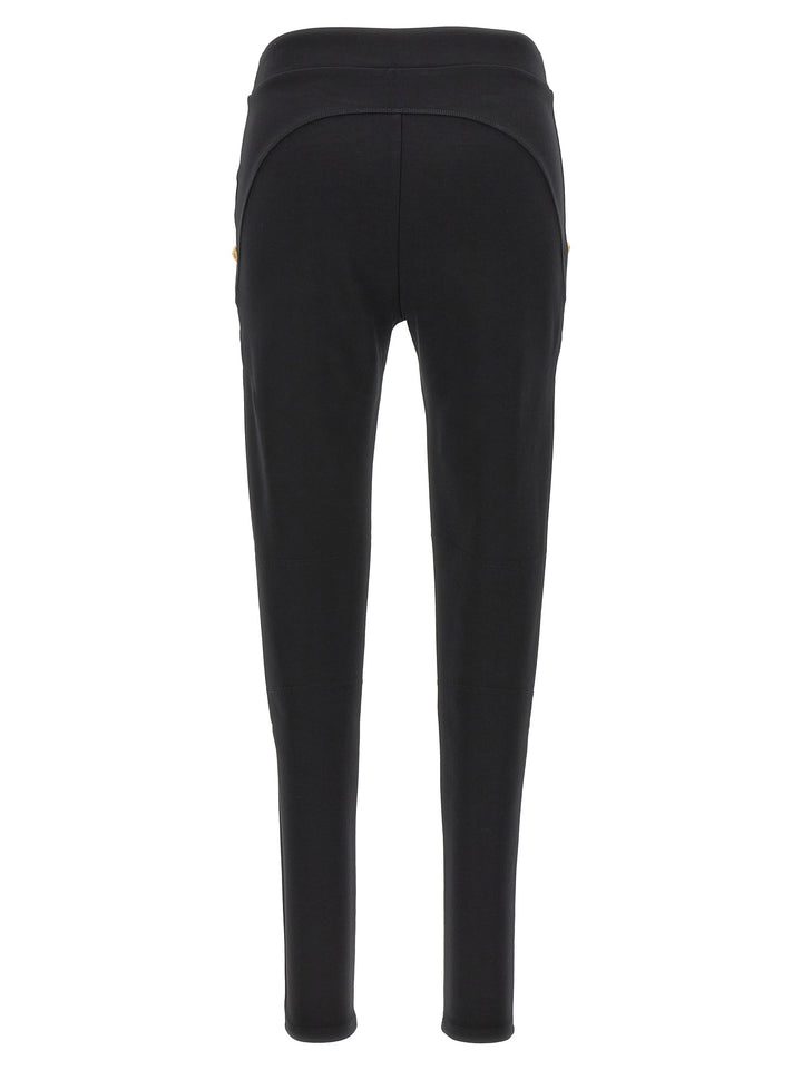 Logo Buttons Leggings Black